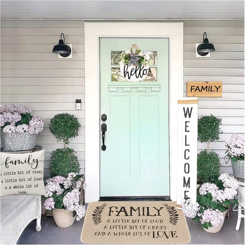 NYDECOR Welcome Mat for Front Door - Farmhouse Family Door Quote Decorative Doormat - Home Floor Mats - Rubber Entrance Rug for Indoor Outdoor - 17x28 inch - Image 2